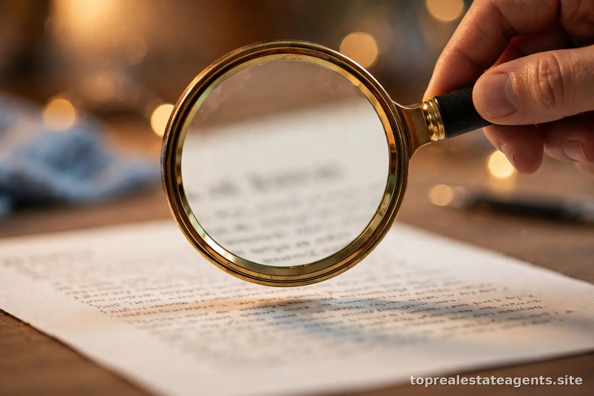 Magnifying glass over printed customer review text highlighting key phrases