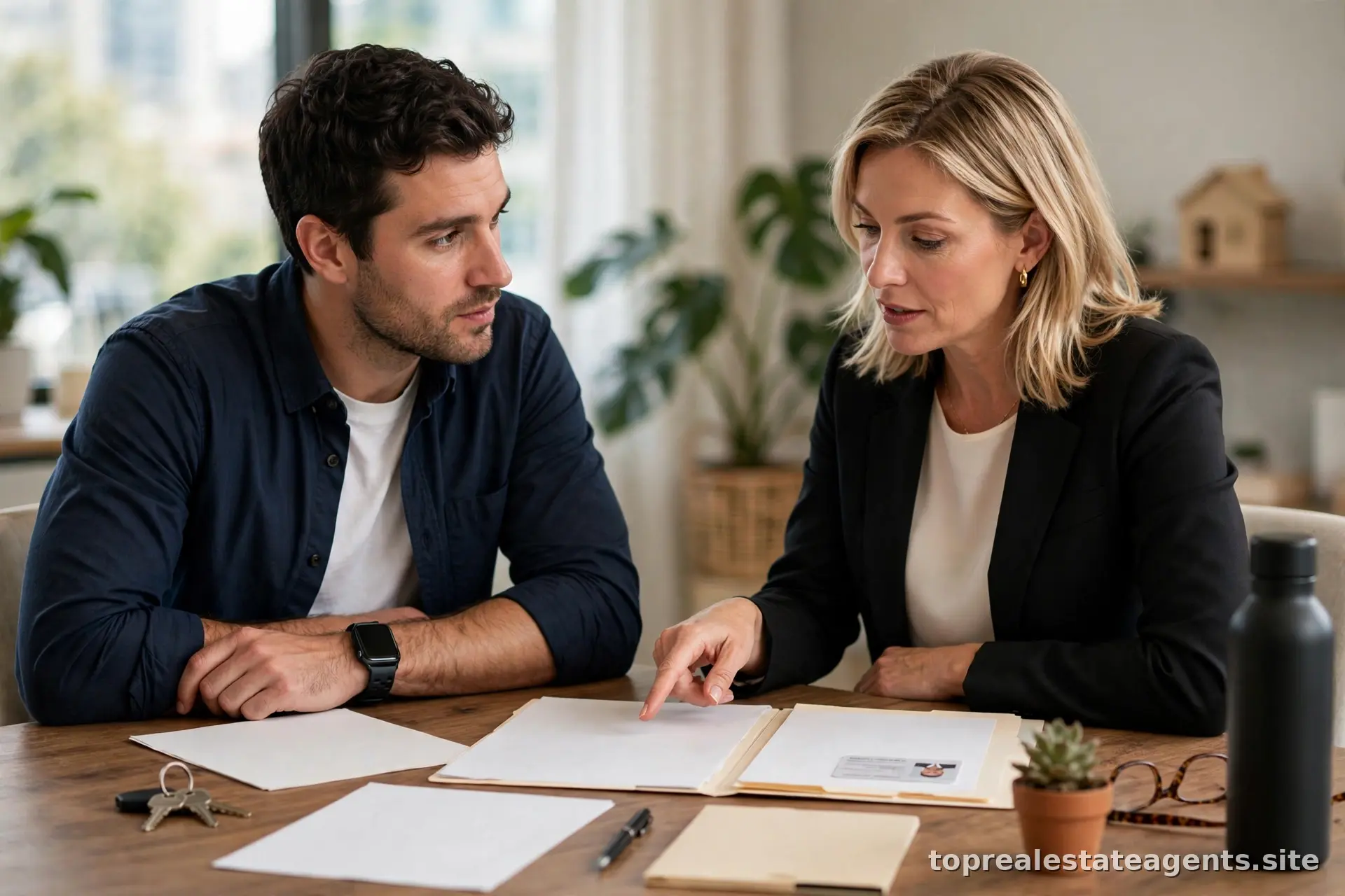 Two professionals comparing credentials during a consultation